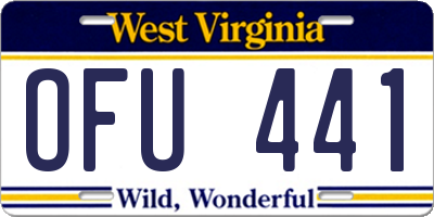 WV license plate OFU441