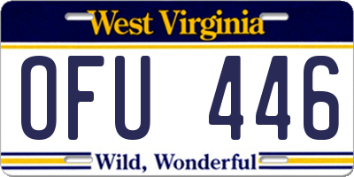 WV license plate OFU446