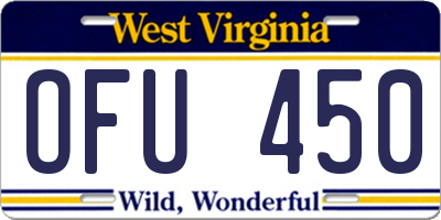 WV license plate OFU450