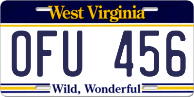 WV license plate OFU456