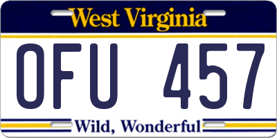 WV license plate OFU457