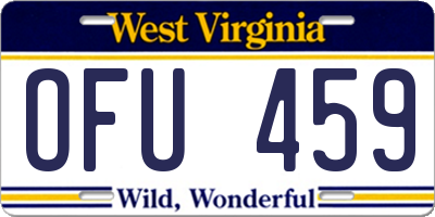 WV license plate OFU459