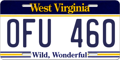 WV license plate OFU460