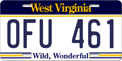 WV license plate OFU461