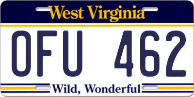 WV license plate OFU462