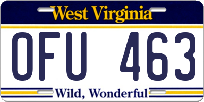 WV license plate OFU463