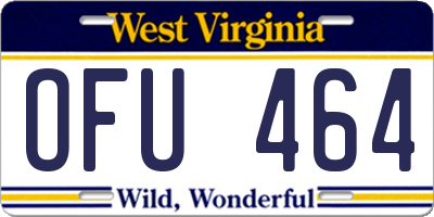WV license plate OFU464