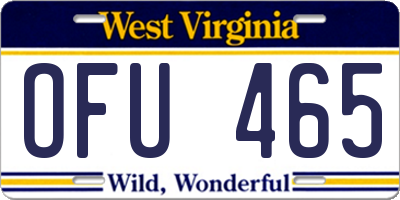 WV license plate OFU465