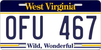 WV license plate OFU467
