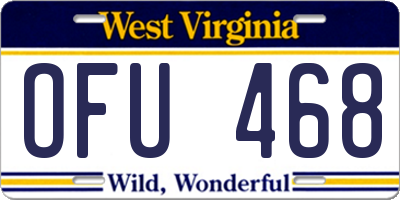 WV license plate OFU468