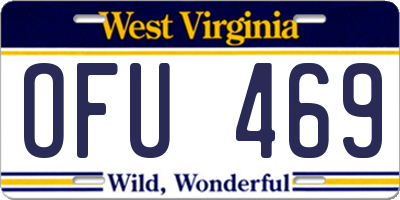 WV license plate OFU469