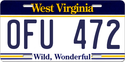 WV license plate OFU472