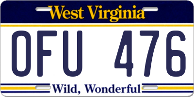 WV license plate OFU476