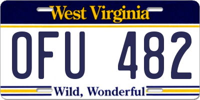 WV license plate OFU482