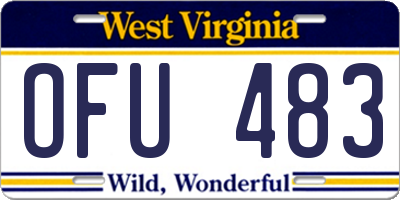 WV license plate OFU483