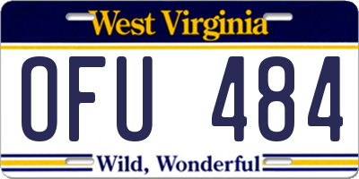 WV license plate OFU484