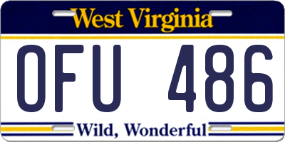 WV license plate OFU486
