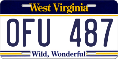 WV license plate OFU487