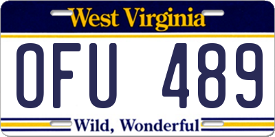 WV license plate OFU489