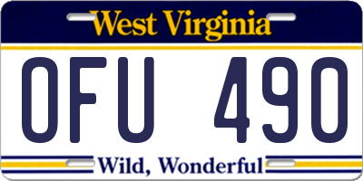 WV license plate OFU490