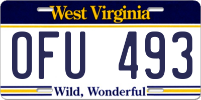 WV license plate OFU493
