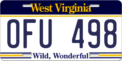 WV license plate OFU498