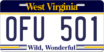 WV license plate OFU501