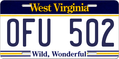 WV license plate OFU502