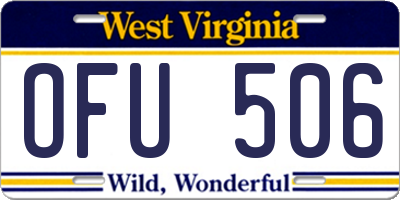 WV license plate OFU506
