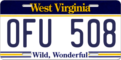 WV license plate OFU508
