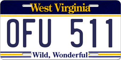 WV license plate OFU511