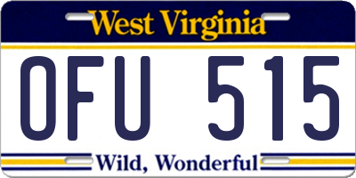 WV license plate OFU515