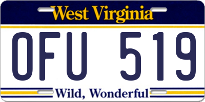 WV license plate OFU519