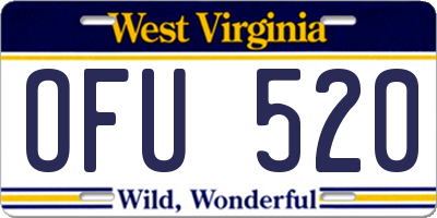 WV license plate OFU520