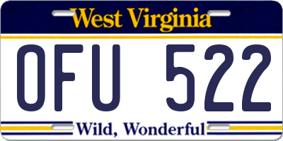 WV license plate OFU522