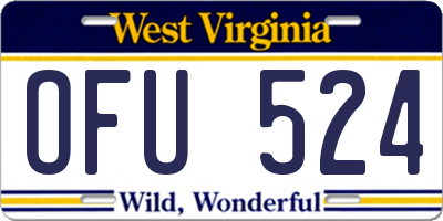 WV license plate OFU524