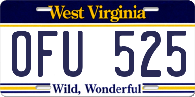 WV license plate OFU525