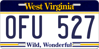 WV license plate OFU527