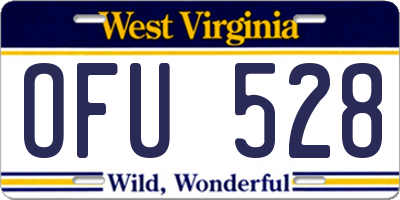 WV license plate OFU528