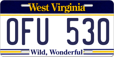 WV license plate OFU530