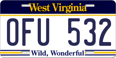 WV license plate OFU532