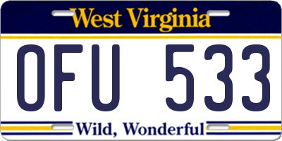 WV license plate OFU533