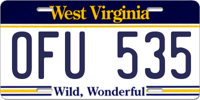 WV license plate OFU535