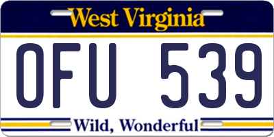 WV license plate OFU539