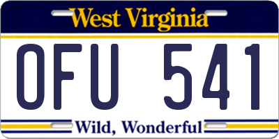 WV license plate OFU541