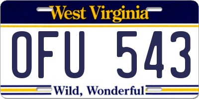 WV license plate OFU543