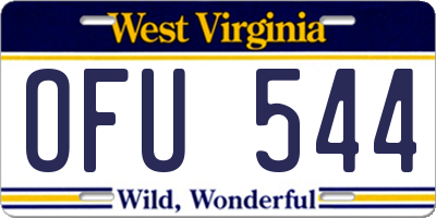 WV license plate OFU544