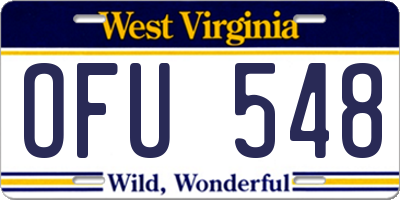 WV license plate OFU548