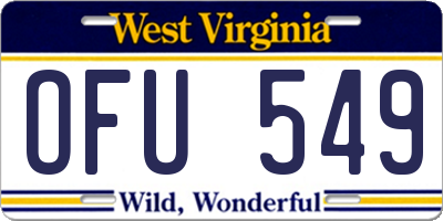 WV license plate OFU549
