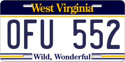 WV license plate OFU552